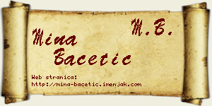 Mina Bacetić vizit kartica